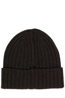 Mc2 Saint Barth men’s berretto Wengen con brown dark charcoal ribbed knit beanie with folded cuff
