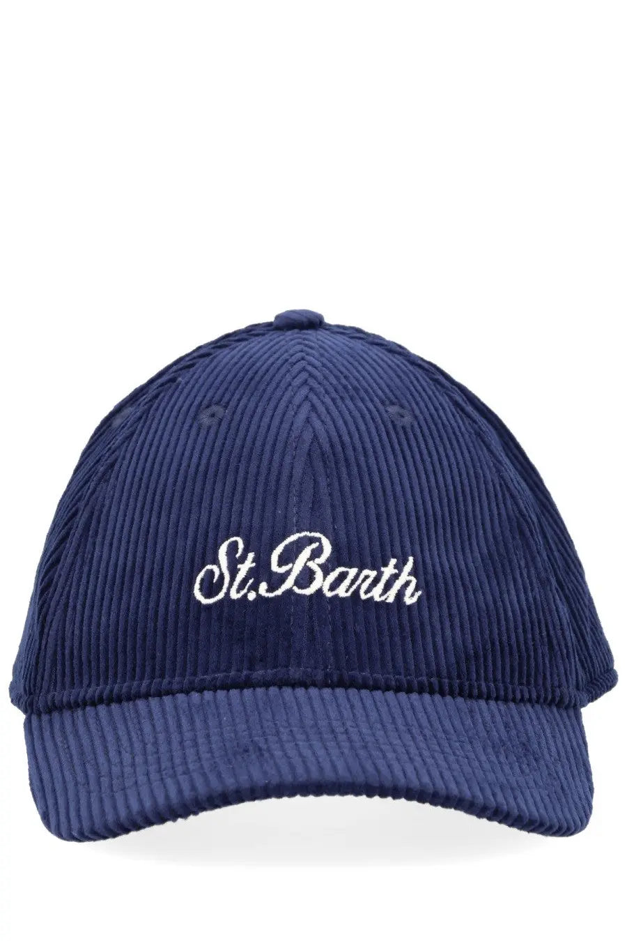 Navy blue corduroy baseball cap with white embroidered st from mc2 saint barth for men