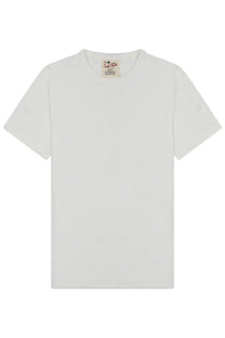 Mc2 Saint Barth men’s ecstasea white linen t-shirt with short sleeves crew neck and subtle collar brand label