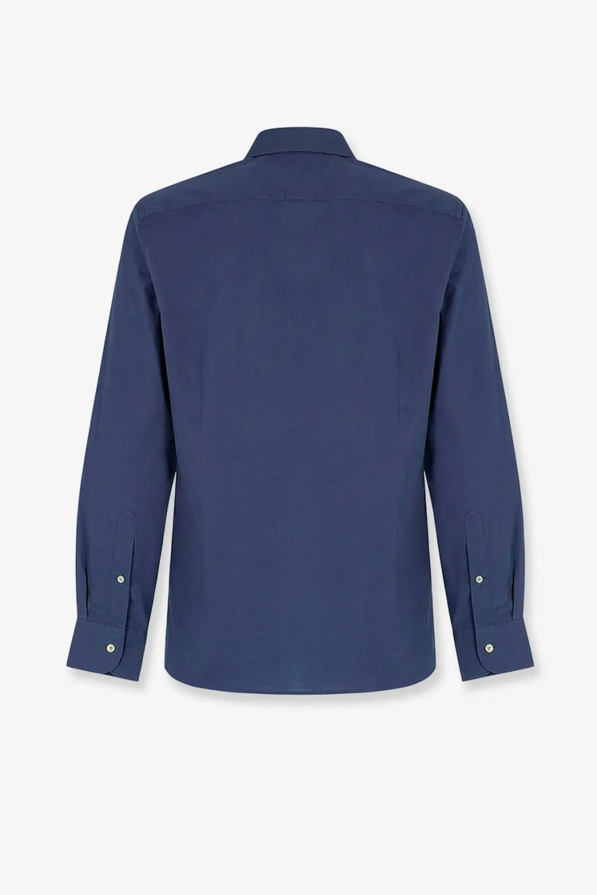 Navy blue long-sleeved Mc2 Saint Barth men’s ice cotton shirt with classic collar and buttoned cuffs
