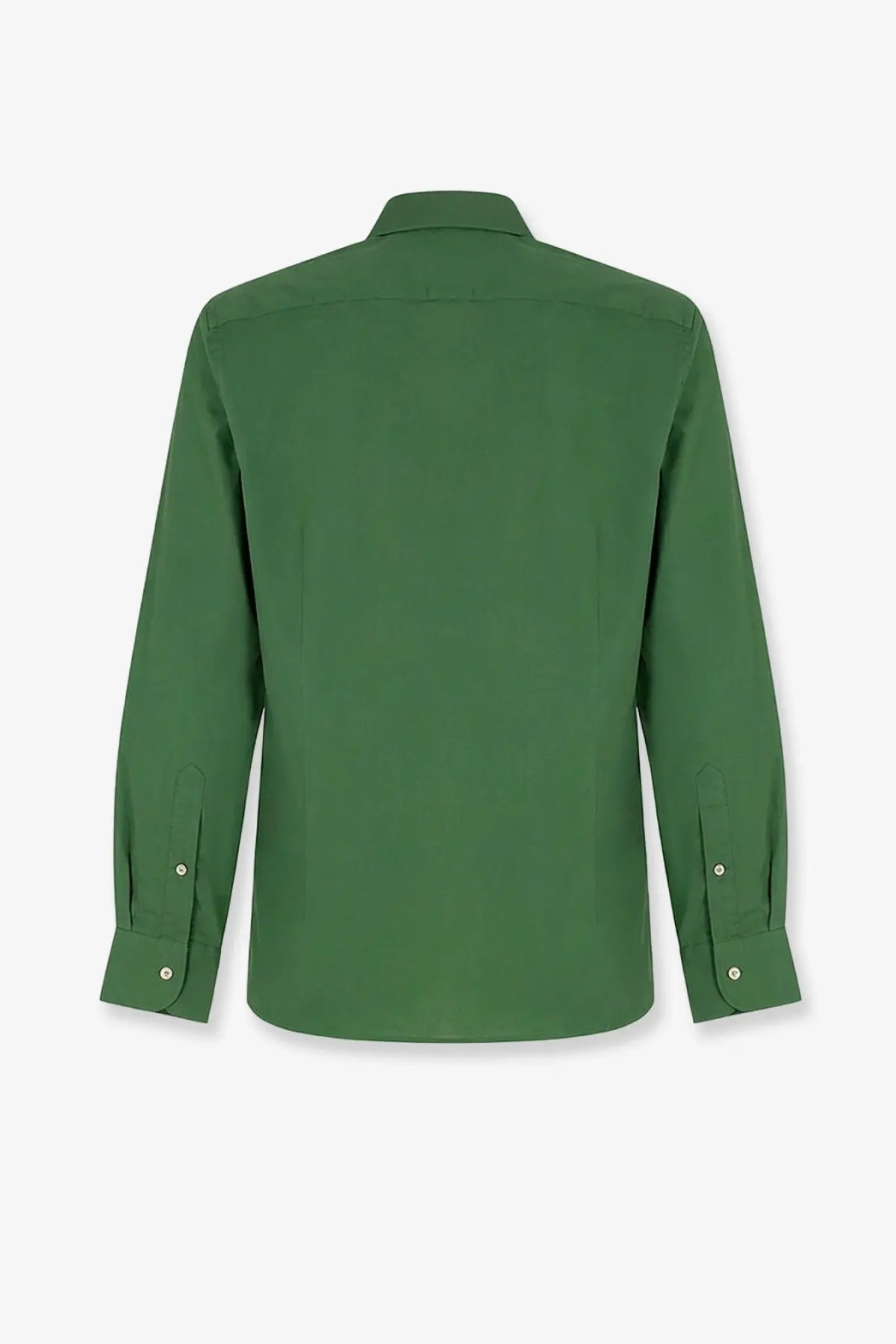 Mc2 Saint Barth men’s ice cotton shirt in solid military green with classic collar and buttoned cuffs