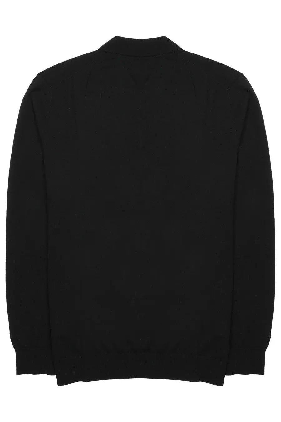 Black long-sleeved knit sweater with classic crew neck by Mc2 Saint Barth in men’s maglia con colletto polo style