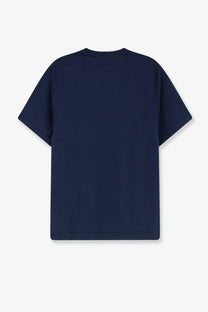 Navy blue short-sleeved cotton t-shirt for men by Mc2 Saint Barth featuring a classic Orson design