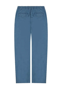 Blue denim style relaxed fit pants with elastic waistband from mc2 saint barth men’s collection in calais blue