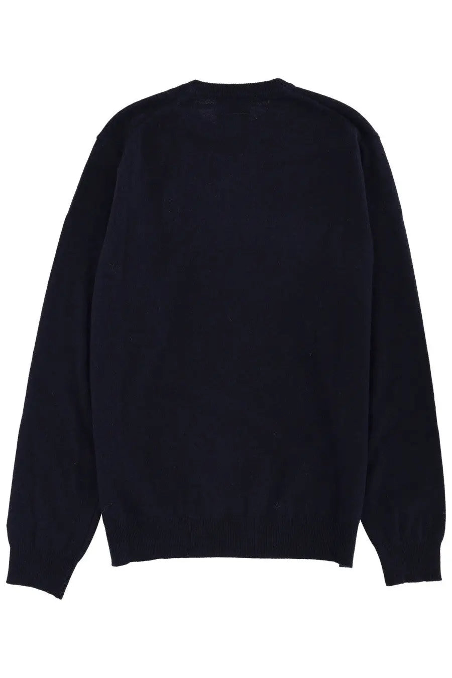 Black crewneck sweater with ribbed cuffs and hem by Mc2 Saint Barth for men in blue printed design