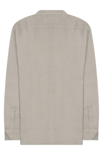 Mc2 Saint Barth men’s shirt Naxos beige linen button-down with classic collar and long sleeves