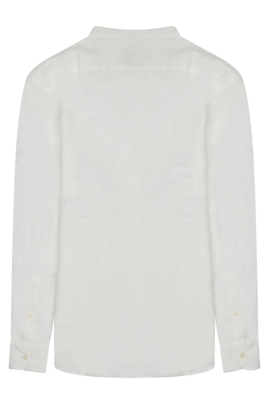 Mc2 Saint Barth men’s white long-sleeved shirt with classic collar and neatly stitched cuffs in cotton blend