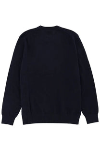 Black crewneck sweater with ribbed cuffs and hem from mc2 saint barth men’s blue collection