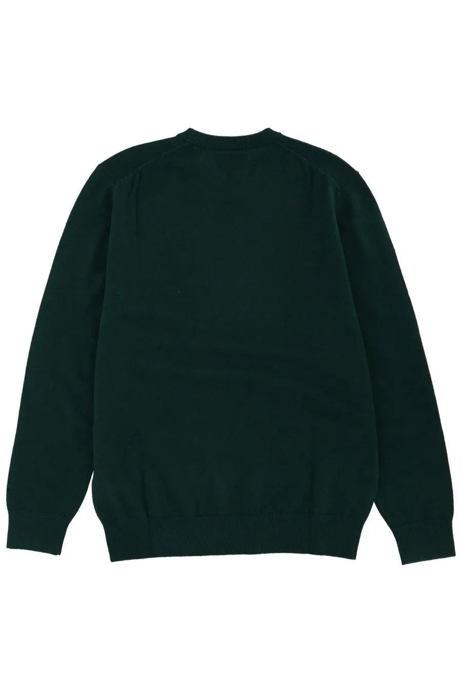 Mc2 Saint Barth men’s dark green knit sweater with classic crew neck and ribbed cuffs