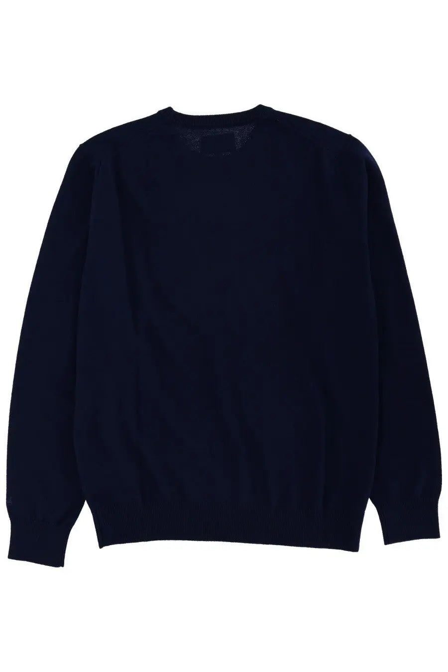 Mc2 Saint Barth men’s wool sweater in navy blue with smooth fine-knit texture and ribbed cuffs