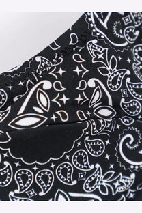 Mc2 Saint Barth women’s amira nylon bikini top with black and white bandana paisley patterned fabric