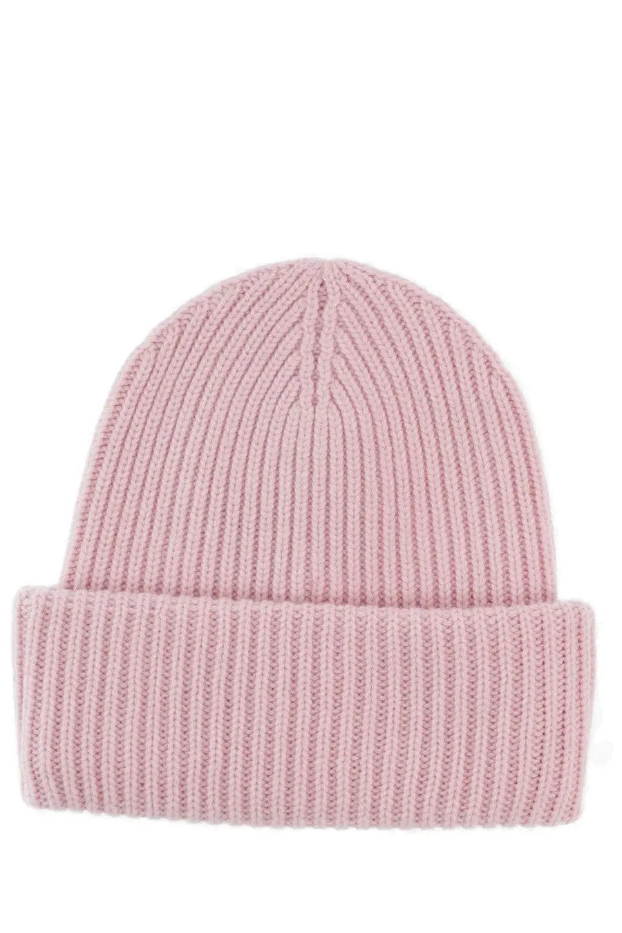 Mc2 Saint Barth women’s berry beanie in soft pink ribbed knit with a folded cuff for cozy wear