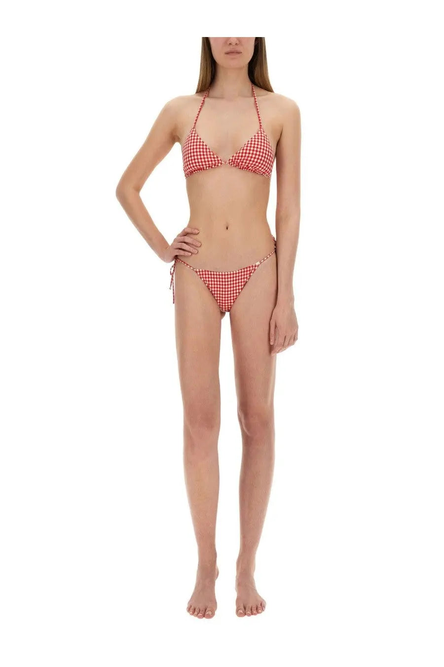 Mc2 Saint Barth women’s bikini bottom Marielle red with a red and white gingham patterned two-piece bikini set
