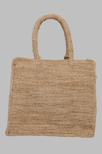 Beige woven straw tote bag with rounded handles mc2 saint barth women’s borsa colette in rafia beige