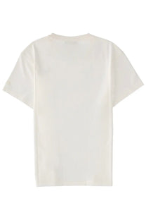 Mc2 Saint Barth women’s plain off-white cotton t-shirt with crew neck and short sleeves