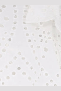 White eyelet fabric with delicate circular perforations on mc2 saint barth women’s cristal broderie anglaise shirt