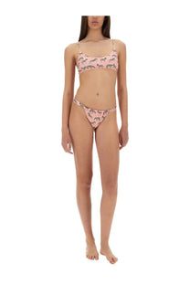 Mc2 Saint Barth women’s Judy bikini top blue featuring a playful pink zebra print on the top and bottom pieces