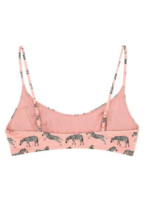 Mc2 saint barth women’s judy bikini top in pink zebra print with thin straps and seamless design