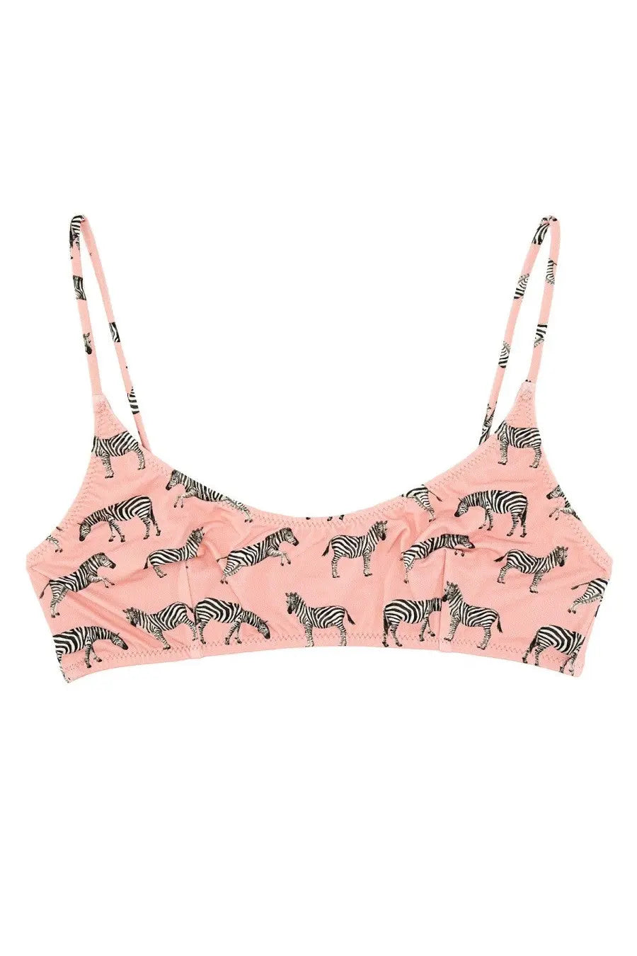Mc2 Saint Barth women’s Judy bikini top in pink zebra print with thin straps for stylish swimwear looks