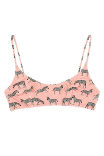 Mc2 Saint Barth women’s Judy bikini top in pink zebra print with thin straps for stylish swimwear looks