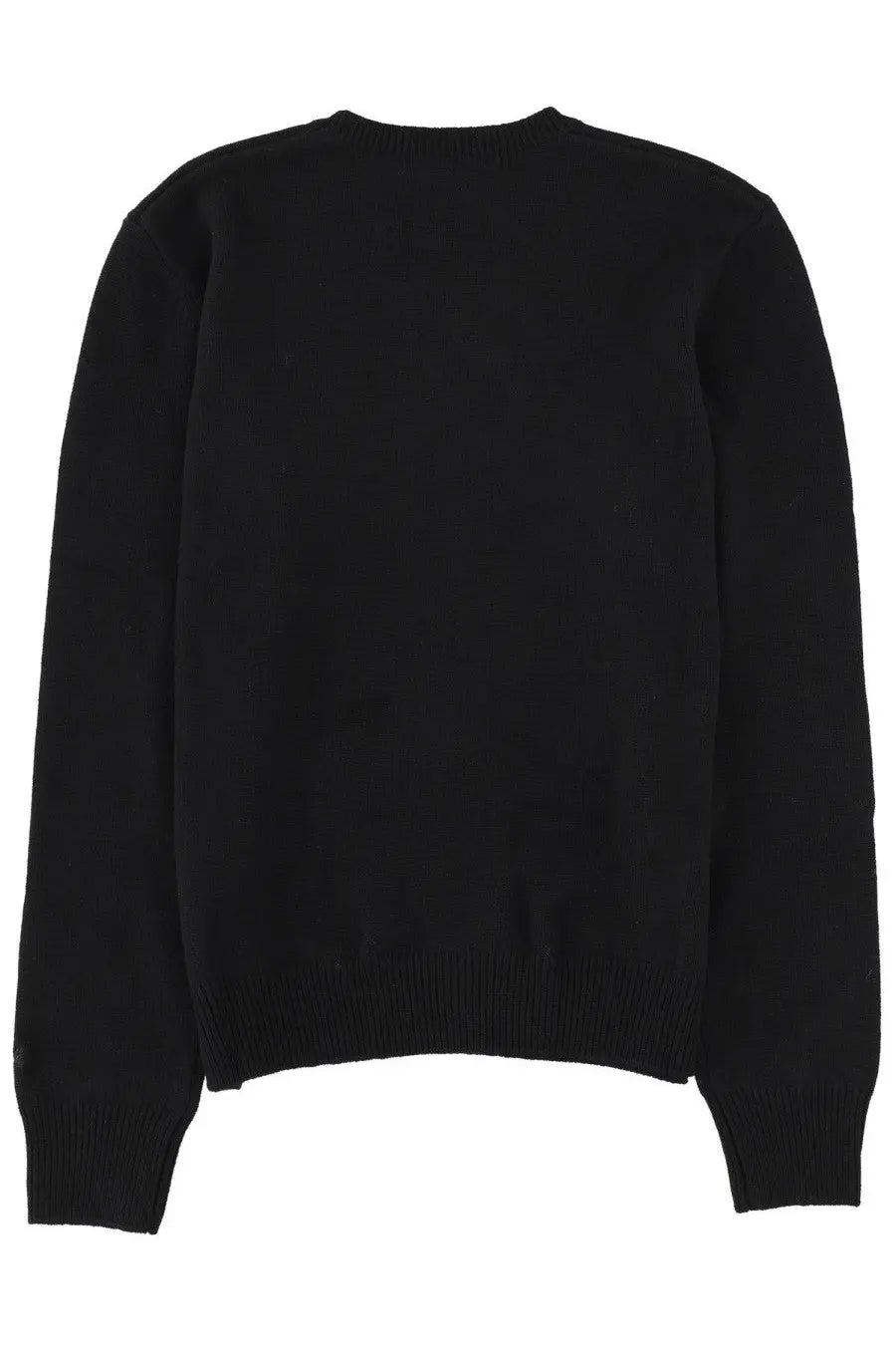 Black knit sweater with ribbed cuffs and hem from mc2 saint barth womens new queen jersey in black