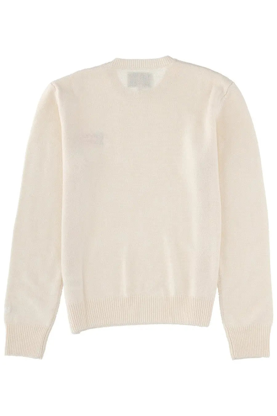 Mc2 saint barth women’s new queen jersey white cream-colored finely knitted sweater with ribbed cuffs and hem