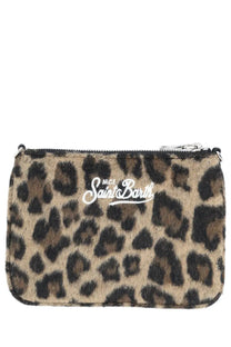 Leopard print faux fur mini wallet with mc2 saint barth logo in white script for women by mc2 saint barth parisienne mini felt bag pattern