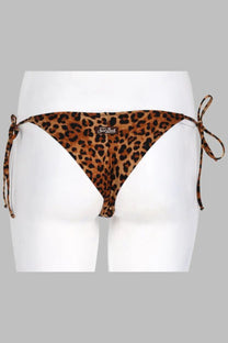 Leopard-print bikini bottom with adjustable side ties and branded label from mc2 saint barth women’s slip bikini leah marielle pattern