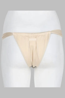 Beige thong with subtle lace trim at leg opening from mcs saint barth womens slip bikini noelle collection