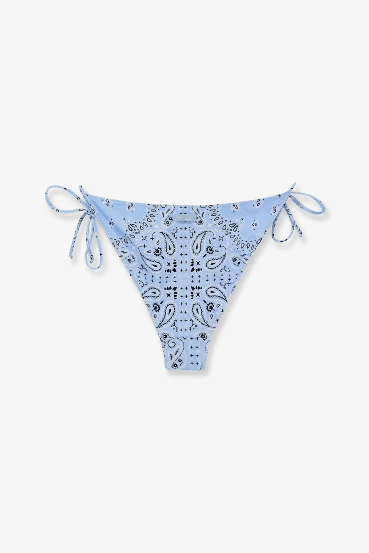 Light blue bandana patterned mc2 saint barth women’s virgo bikini bottoms with adjustable side ties