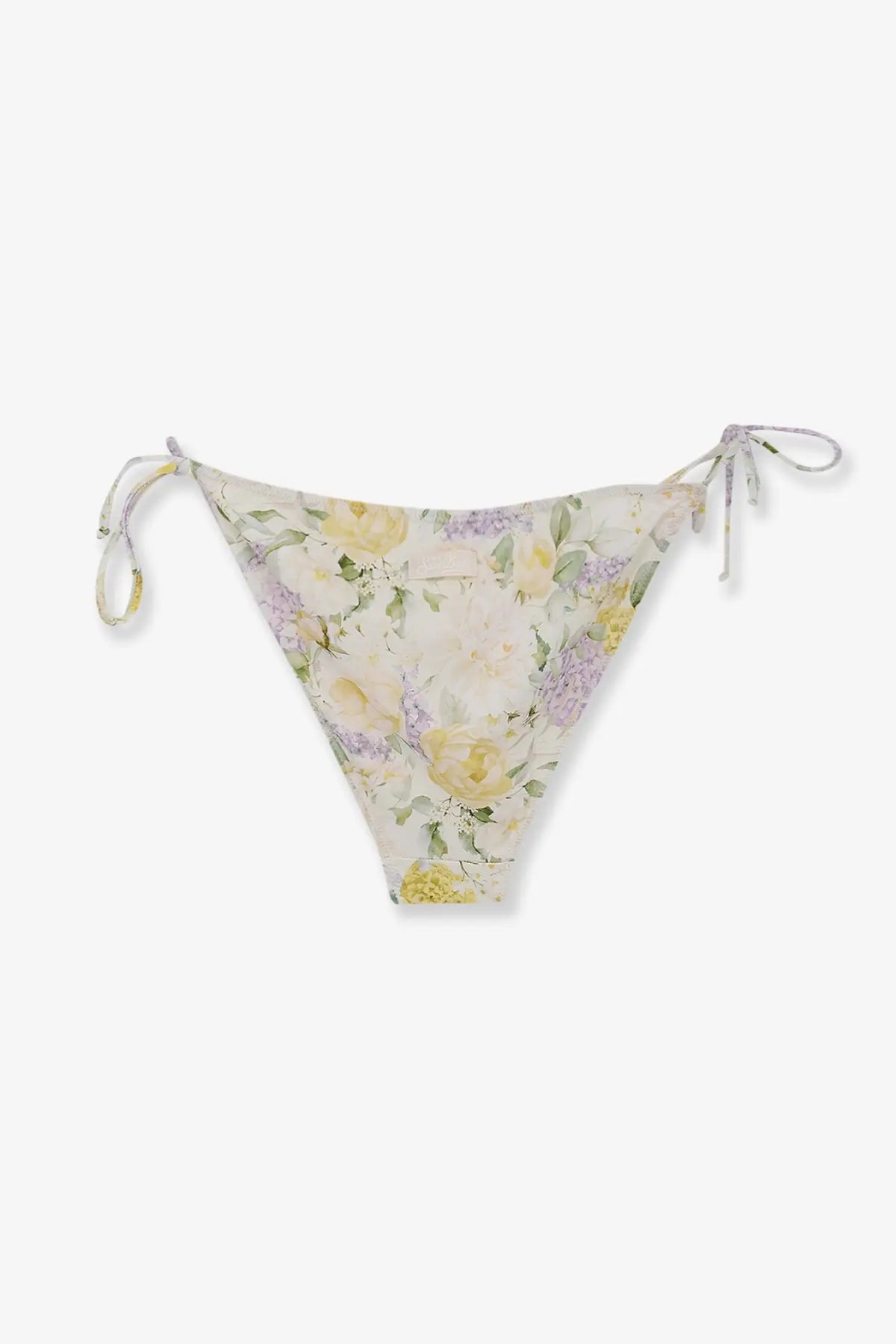 Mc2 Saint Barth women’s Virgo bikini slip yellow cream with soft yellow and lavender floral pattern
