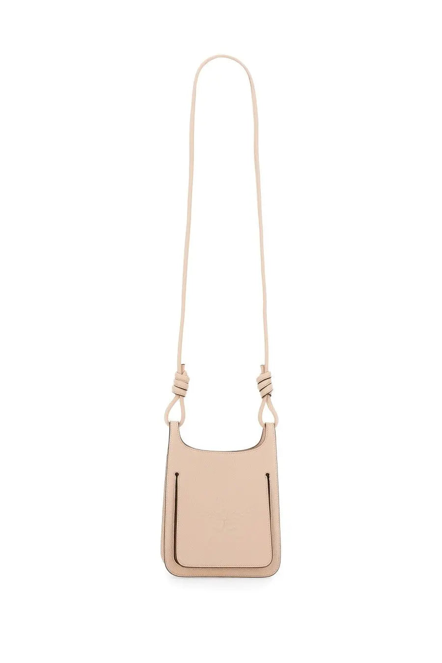 Mcm women’s hobo bag himmel blue beige leather crossbody bag with minimalist design and long knotted strap