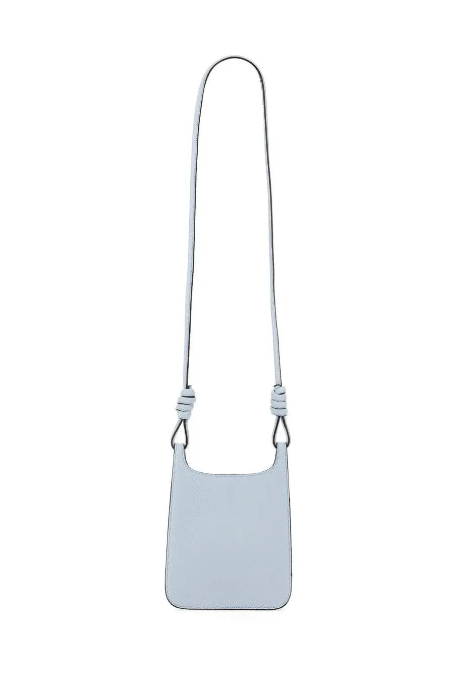 Mcm women’s hobo bag himmel blue minimalist light blue leather crossbody with slender strap tied in neat knots