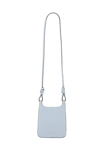 Mcm women’s hobo bag himmel blue minimalist light blue leather crossbody with slender strap tied in neat knots