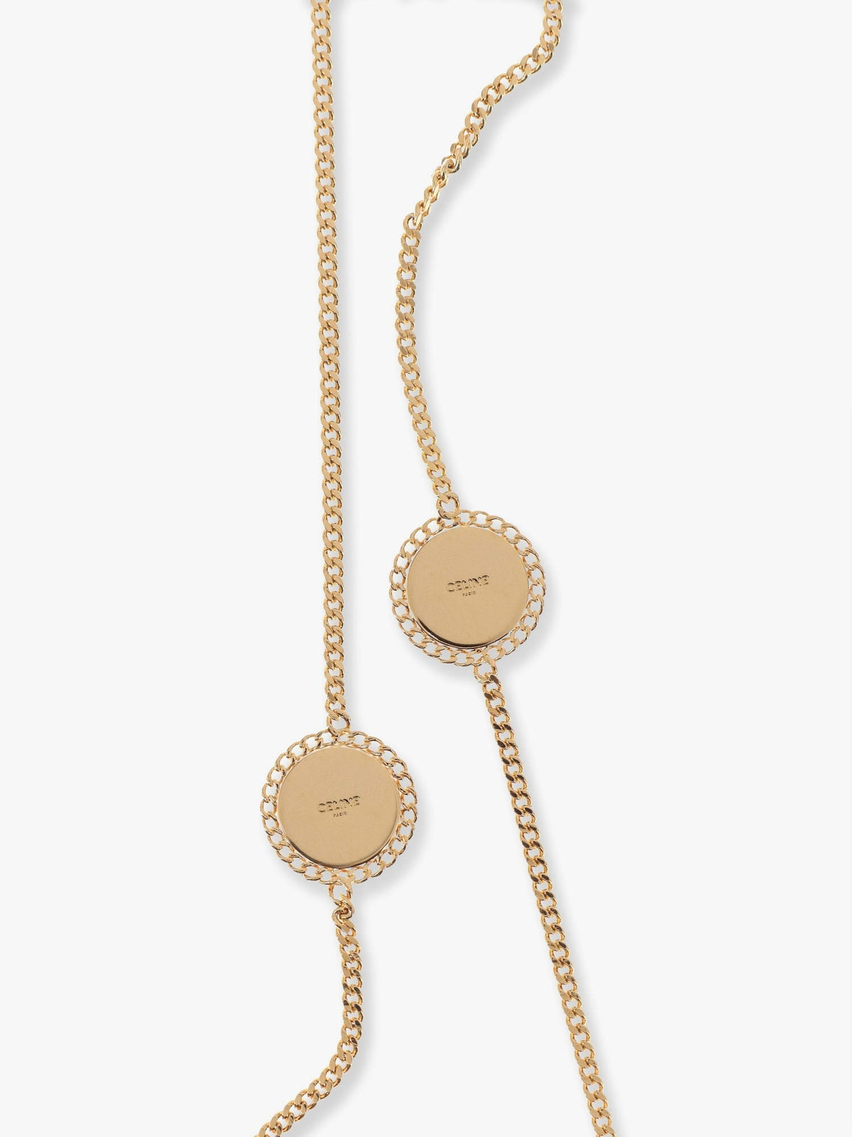 Celine Women's Medaille Sautoir Metal Necklace Silver