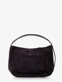 Toteme Women's Medium Belted Suede Shoulder Bag Brown