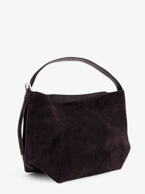 Toteme Women's Medium Belted Suede Shoulder Bag Brown