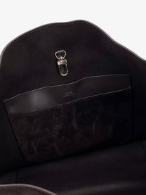 Toteme Women's Medium Belted Suede Shoulder Bag Brown