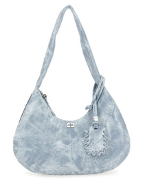 Ganni Women's Medium Bleached Hobo Bag Blue