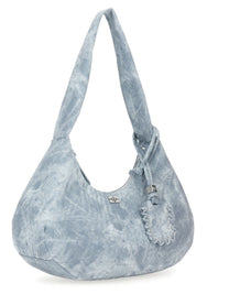 Ganni Women's Medium Bleached Hobo Bag Blue