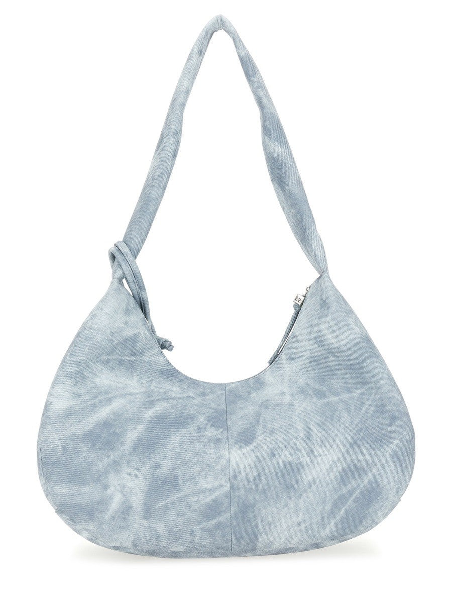 Ganni Women's Medium Bleached Hobo Bag Blue