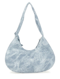 Ganni Women's Medium Bleached Hobo Bag Blue