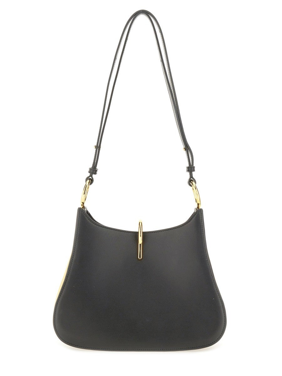 Rabanne Women's Medium Leather Ring Bag Black