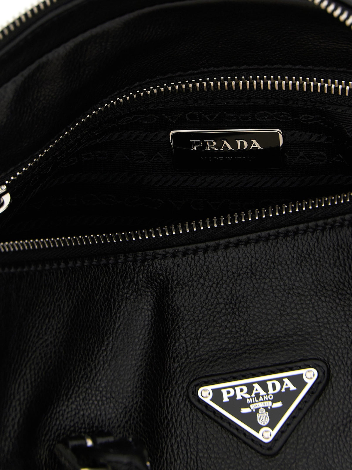 PRADA Medium Prada Bonnie Shopping Bag Black