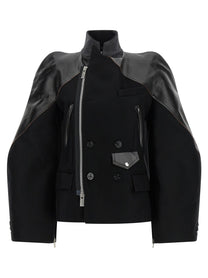Sacai Melton Wool Jacket Black