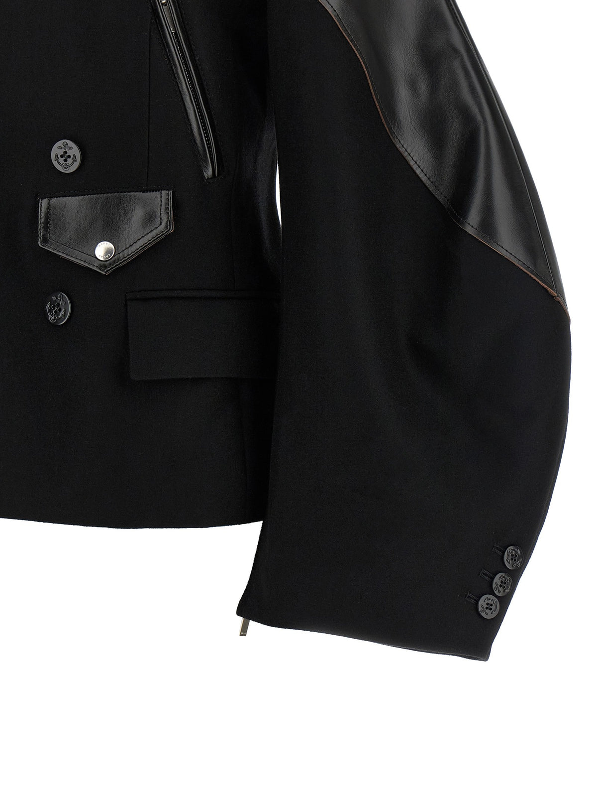Sacai Melton Wool Jacket Black