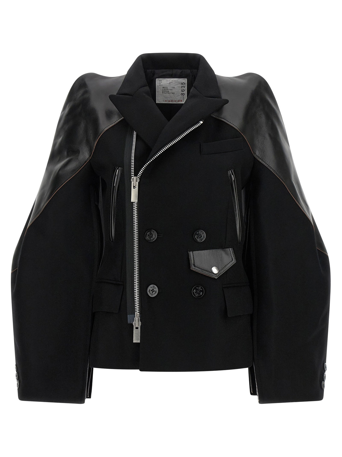 Sacai Melton Wool Jacket Black