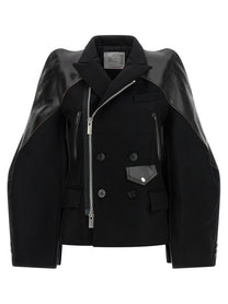 Sacai Melton Wool Jacket Black