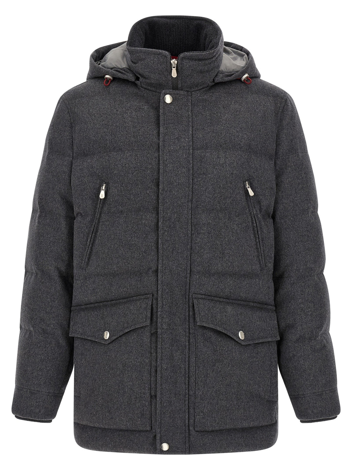 Brunello Cucinelli Membrane Wool Flannel Parka Grey