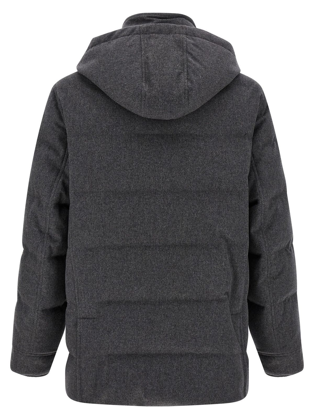 Brunello Cucinelli Membrane Wool Flannel Parka Grey